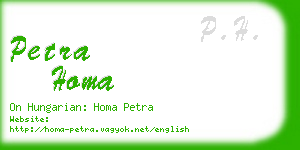 petra homa business card